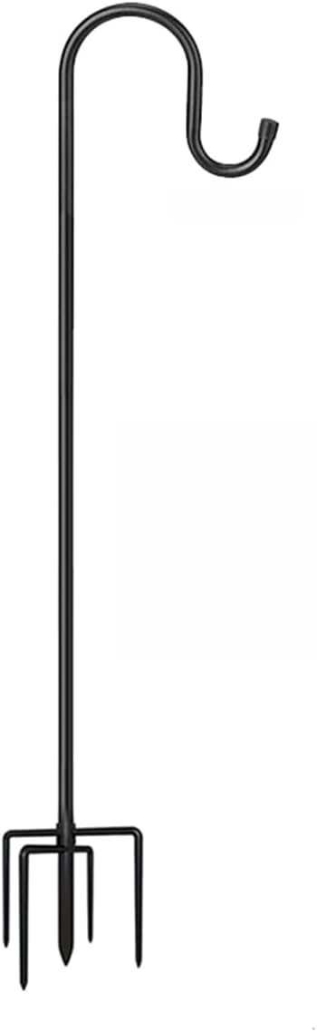 CMASTER Shepherd Hook for Outdoor, 1 Pack 61 Inch Bird Feeder Pole with 5 Prong Base Heavy Duty Adjustable Garden Hook for Hanging Plant, Hummingbird Feeder, Lantern(61 Inch)