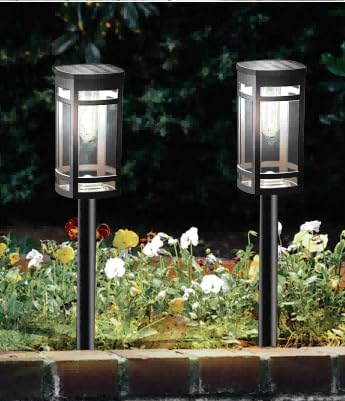 12 Pack Solar Lights Outdoor Waterproof for Garden Pathway Walkway Driveway Yard Lawn Decorative Landscape Lighting. (Cool White Light, 12)