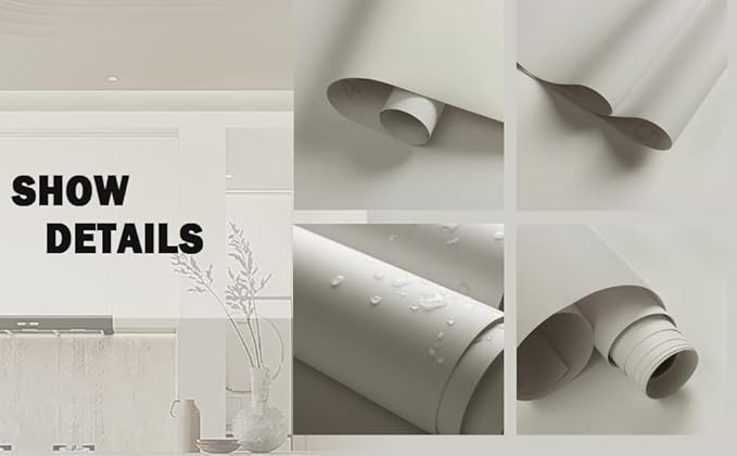 Dimoon 118''x23.6'' Cream Skin Peel and Stick Wallpaper Contact Paper Modern Self Adhesive Wall Paper Removable Renter Friendly Textured Solid Color Cabinet Vinyl Roll (118''x23.6'',Cream Skin)