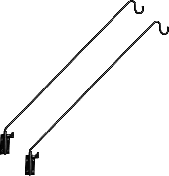 ERYTLLY 2 Packs Heavy Duty Deck Hook Wall Mounted, Extensible and Adjustable Deck Hook for Hanging Bird Feeder, Plants, Suet Baskets,Wind Chimes,Lanterns and More