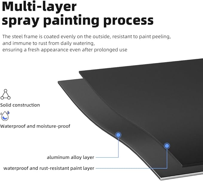 Deluxe 2-Tier Aluminum Plant Stand Indoor/Outdoor, Weather-Resistant Flower Pot Rack, Stylish & Lightweight Plant Stands for Garden, Balcony & Living Room