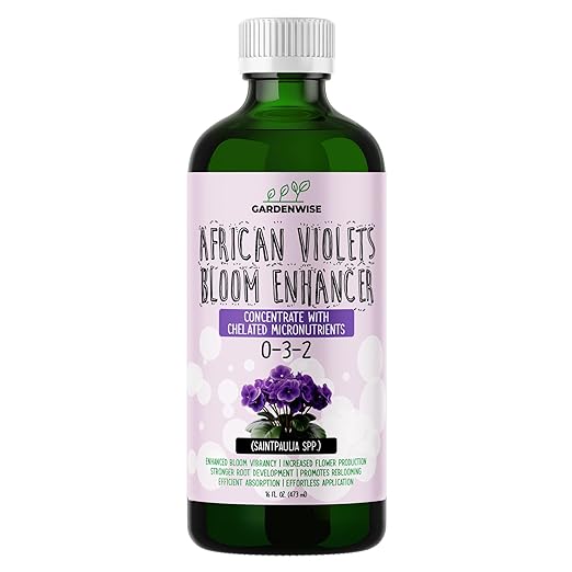 0-3-2 African Violet Fertilizer for Indoor Plants: Concentrated Plant Food β Plant Fertilizer, Bloom Booster for All Violets, Indoor Flowering Plants, Vigorous Growth and Blooming (8 OZ)