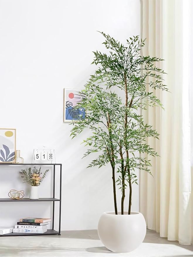 13.5 H x 17" Dia (12" Pot Opening) Round Fiberstone Planter with Drainage Hole, White, Indoor/Outdoor Large Plant Pot for Home Patio Garden, Ideal for Large Plants