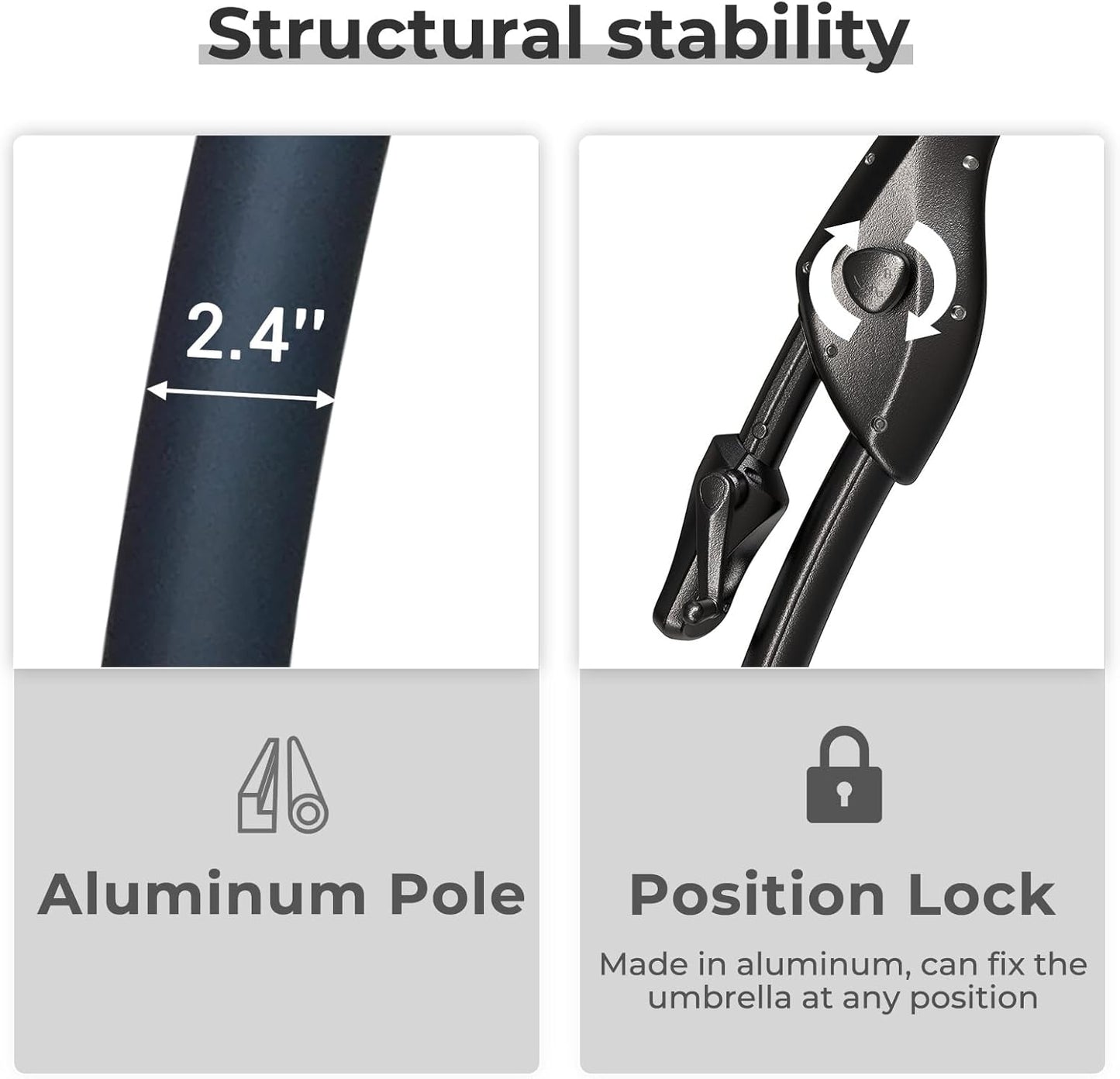 Grand patio Sunbrella 10x10 FT Cantilever Umbrella with Base Included Patio Square Aluminum Offset Umbrellas for Outdoor Pool (Sapphire Blue, 10X10 FT-SUNBRELLA)