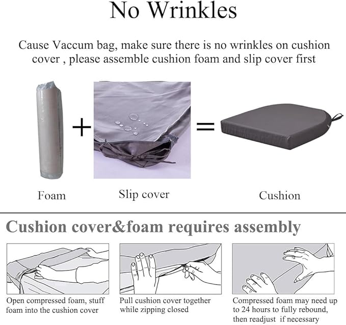 17 x 17 Inch Outdoor Seat Cushions for Patio Furniture with Non Slip and Ties Waterproof & UV Resistant Round Corner Outdoor Chair Cushions Replacement Set of 2, Navy Blue