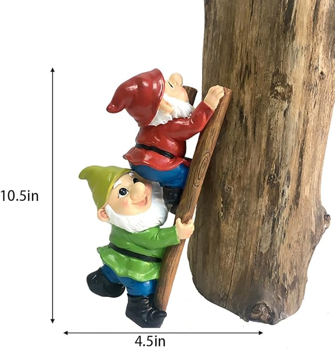 10.5'' Funny Garden Gnomes Statues, Weather-Proof Large Resin Outdoor Decor Garden Sculptures Cute Yard Decorations,Ideal Ornament for Outside Pond Pool Patio Front Porch Backyard