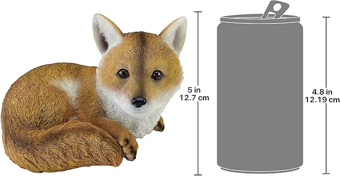 Design Toscano QM2585100 Diablo The Baby Red Fox Statue, Full Color