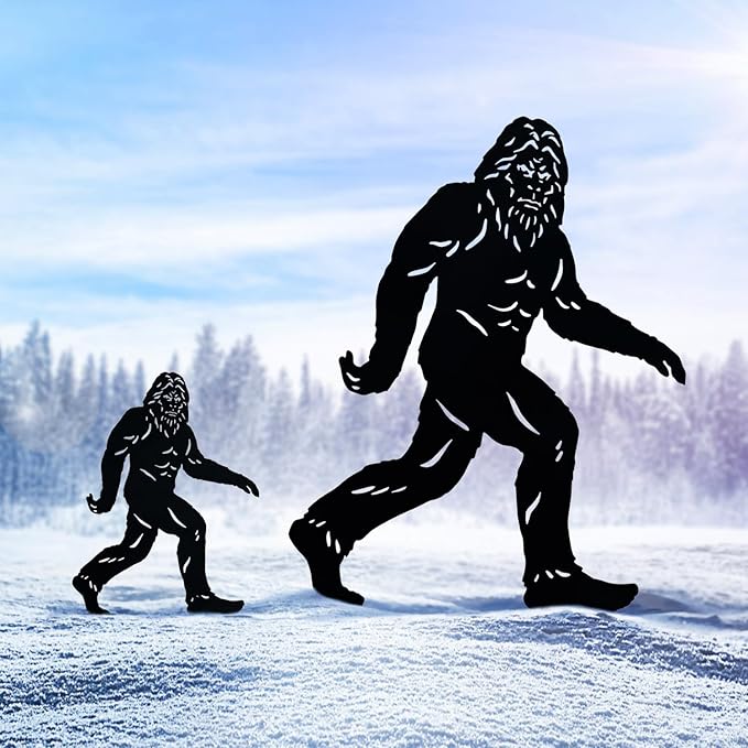 15.8 inch Bigfoot Metal Outdoor Decor Big Foot Sasquatch Gifts for Men/Women Bigfoot Silhouette Statues for Yard Art, Patio, Lawn, Forests, Garden Decor, Yard Display, Garden Decorations