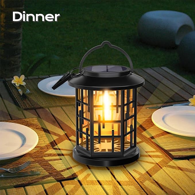 Solar Lanterns Outdoor Waterproof, Outdoor Solar Lights for Garden, Patio Yard Party Outdoor Decor, 2 Pack