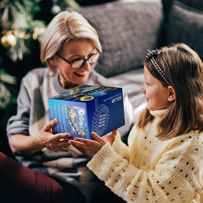 Hogni 4PK Solar Garden Lights, Ground Stake/Hang 2 in 1 Solar Sunflowers Outdoor Waterproof IP67, Outdoor Decor for Pathway Walkway Landscape Backyard Fence Decoration