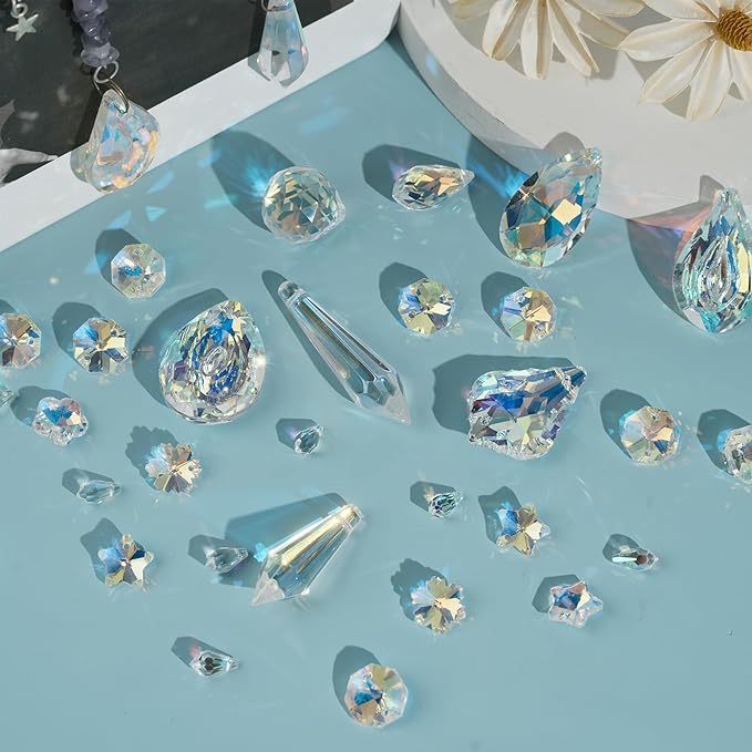 10 Sets DIY Suncatchers 420pcs Sun Catchers Making Supplies Kit Crafts for Adults Hanging Prism Sun Catcher with Crystals Rainbow Maker for Indoor Window Home Wedding Garden Spring Decor (hummingbird)