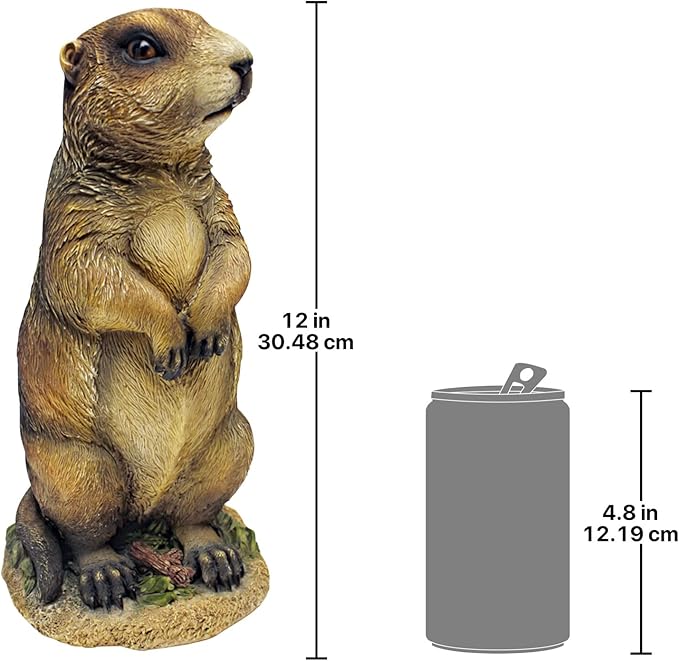 Design Toscano QL57873 Pesty, the Garden Gopher Statue, 6" Wx5.5 Dx12 H, full color