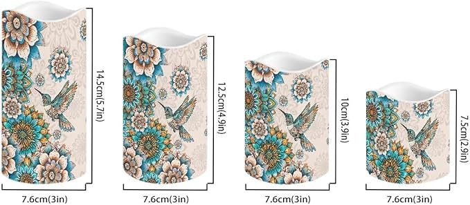 Ystardream Western Hummingbird Flameless Candles with Timer Led Candles Flickering 4 Candle Sets for Home Decor,18 Key Remote Control,Dancing Flames, True Wax, Battery Powered.