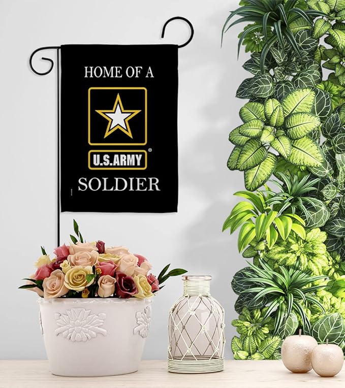 Army Soldier Dorm Decor Banner Wall Art Flag Pole Patio Lawn Garden Room Decorations Indoor Outdoor Tapestry Yard Signs Armed Forces American Military Veteran Retire Official Made In USA