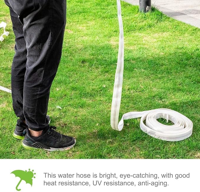 1.5"30M-98ft Lay-Flat Hose Pool Cleaning Belt Water Discharge Pump Hose With Aluminum Clamps Fittings Fire Hose Length Connection Hose Sump Pump Well Pump for House Garden and Irrigation Firehose