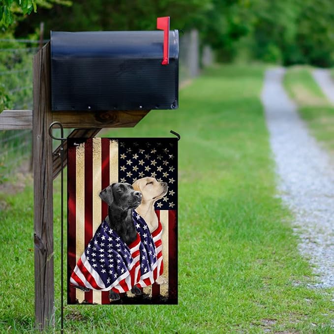 FLAGWIX Black And Yellow Labrador Retriever Flag - Outdoor Labrador Decorations, Garden Flag (11.5" x 17.5"), Heavy-duty Canvas Labrador Flag Double Sided Garden Décor