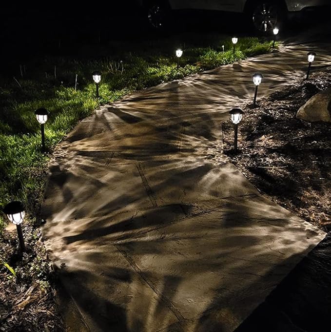 10 Pack Solar Lights Outdoor Decorative Garden Yard Lights for Pathway Walkway Sidewalk Driveway. (Brown, Warm White)