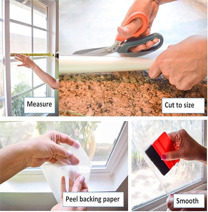 d-c-fix 346-0431-4PKA Self-Adhesive Privacy Glass Window Film,Venetian Garden, 17" x 78" Roll, 4-Pack with Applicator