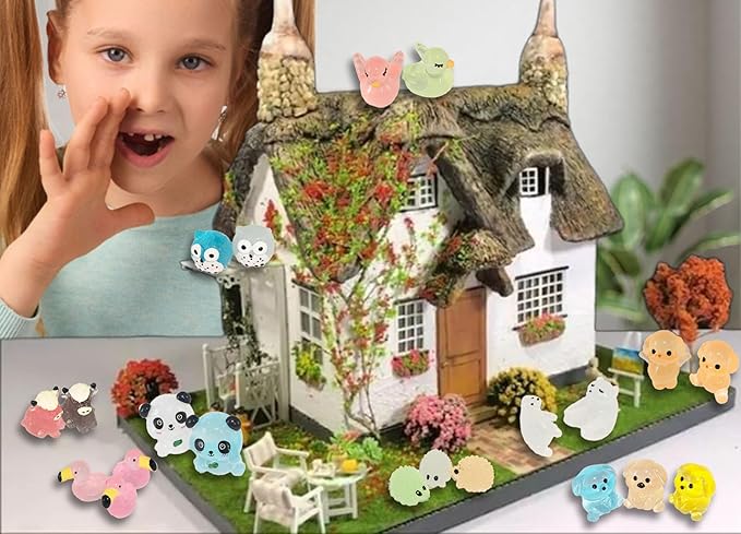 75 Pcs Luminous Mini Resin Animals Mini Animal Figurines Glow in The Dark Perfect for Garden Miniatures Garden Micro Landscape Aquarium Potted Decoration Décor