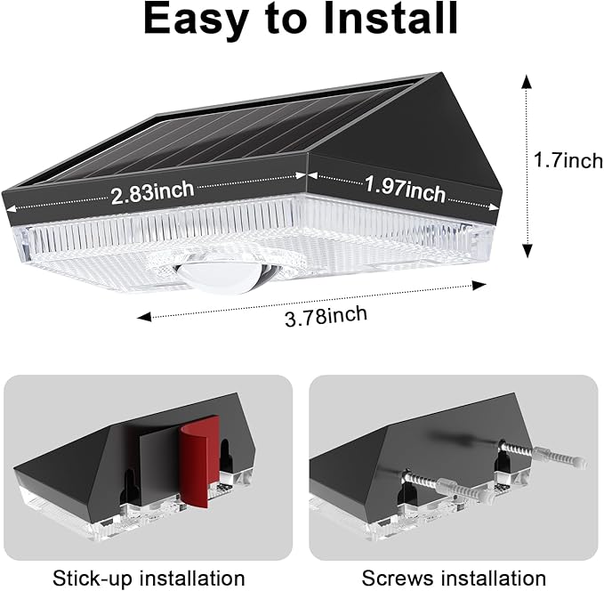 Ellasay Solar Fence Lights Outdoor: IP65 Waterproof RGB Solar Powered with 10 Lighting Modes - Led Lens Wall Decor for Garden Deck Patio Backyard Balcony 12 Pack