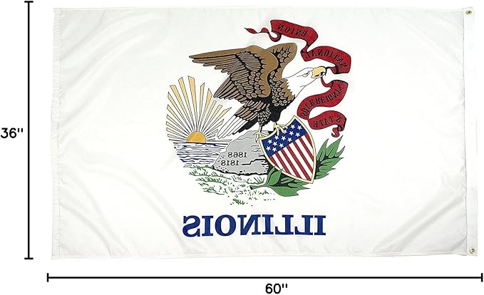 FlagSource Illinois Nylon State Flag, Made in the USA, 3x5'