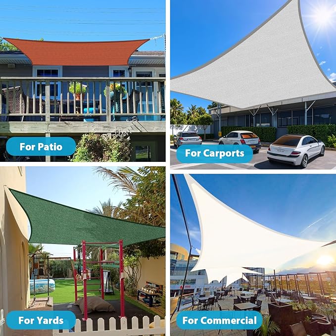 Amagenix Sun Shade Sail 6X14 Curved Edge Outdoor Shade Canopy Mocha Breathable 95% UV Block Shade Cloth for Patio Garden Backyard (We Make Custom Size)