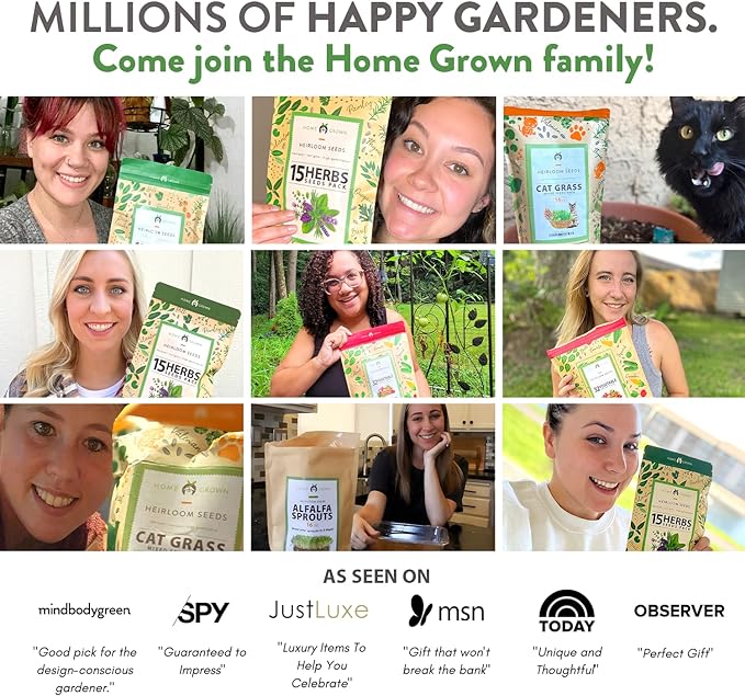 HOME GROWN 30,000+Cat Grass Seeds (6oz) π‘π’π‘-ππ π’ π¨π¦π Heirloom Barley & Oat Mix β Refill for Indoor Cat Grass Growing Kit β Safe Healthy Green Grass for Cats β Pet Grass for Eating & Digestion