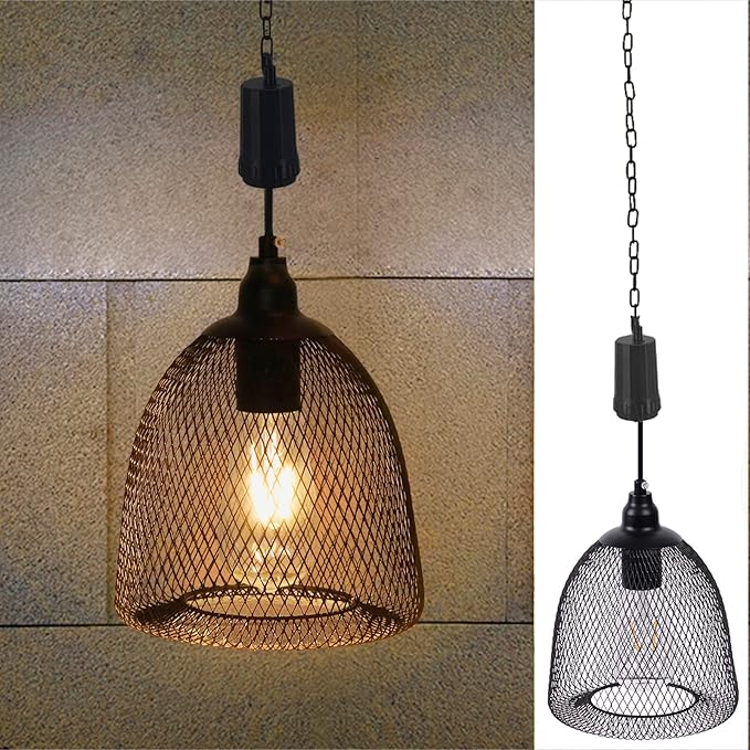 Battery Operated Hanging Light with 6 Hours Timer-Outdoor Indoor Pendant Chandelier Waterproof Lamp Lantern for Gazebo Porch Garden Patio Decorative Metal Warm White Bulb