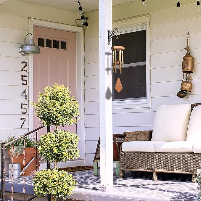 2 Pieces 8-Inch Outdoor Decorative Iron Wall Hooks for Hanging Lanterns Indoor Plants Hummingbird Feeders, Black