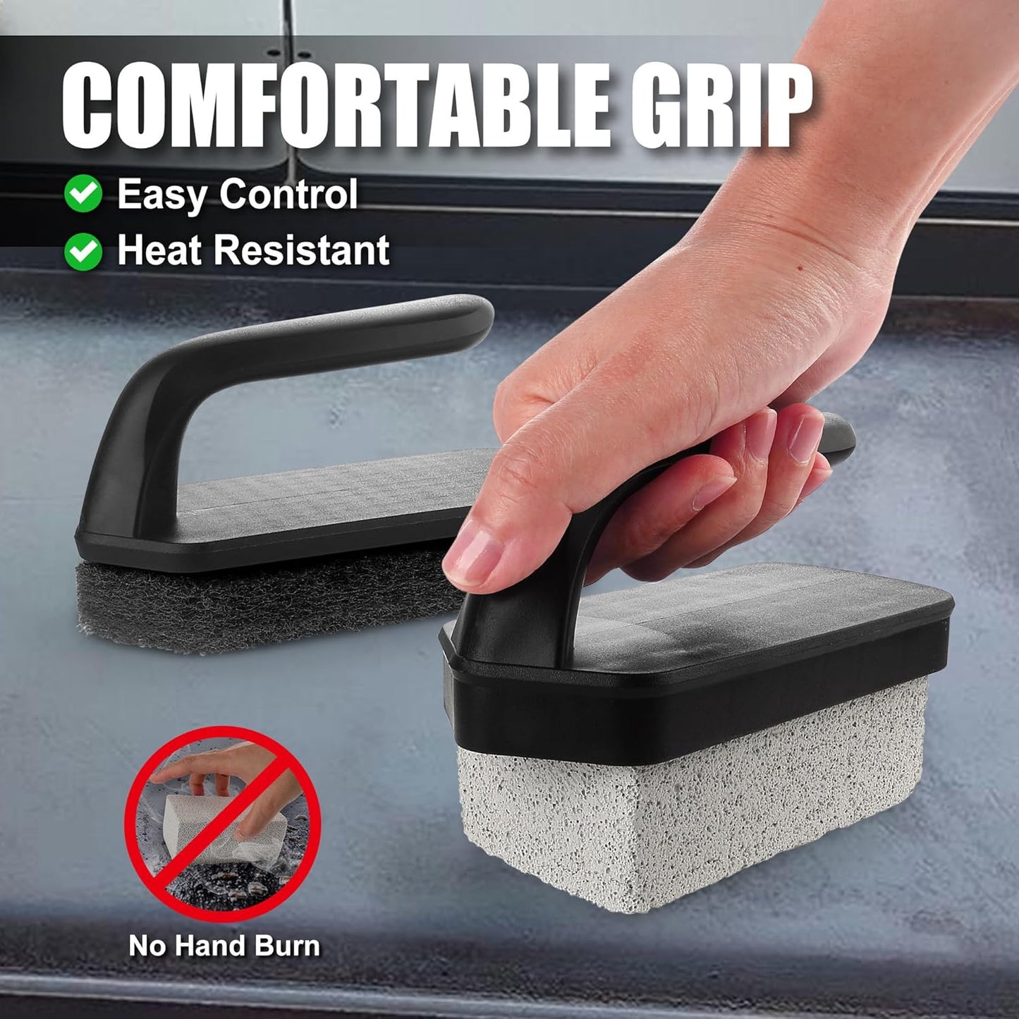 GRILLART Griddle Cleaning Kit for Blackstone, Flat Top Grill Cleaning Stone 2 PCS