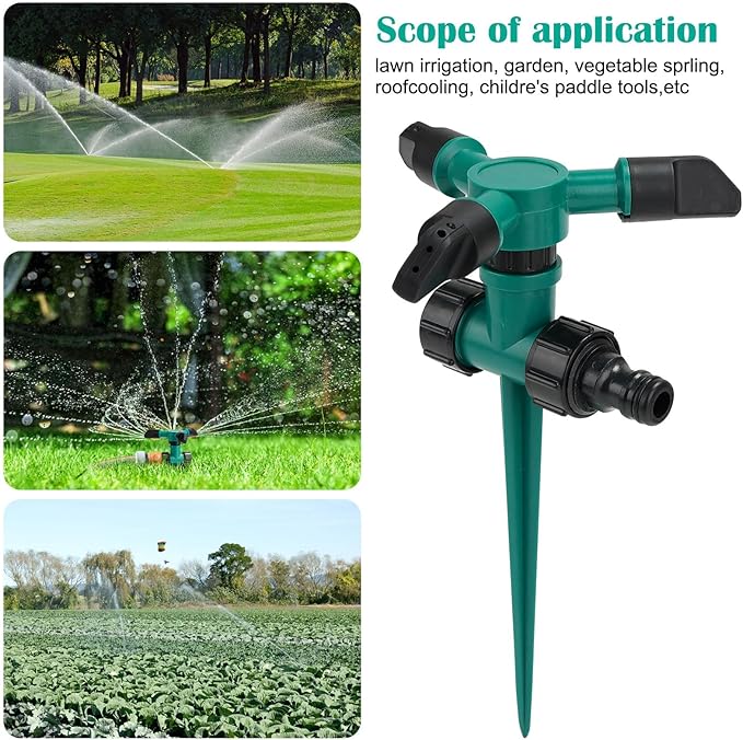 2 Pack Sprinklers for Yard, 360Rotating Lawn Sprinkler, Sprinklers for Yard Large Area, Lawn Sprinklers, Powerful and Even Watering for Lawns, Gardens and Kids
