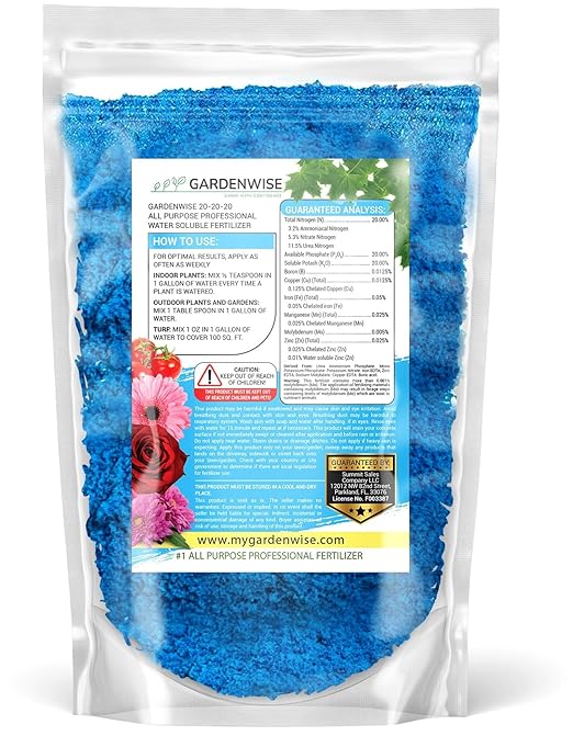 20-20-20 Water-Soluble Fertilizer β Powder for Liquid Plant Food for Indoor & Outdoor Plants, Orchids, Vegetables, Lawns, Flowers β 20 20 20 Fertilizer 5 Quarts (10 lbs)