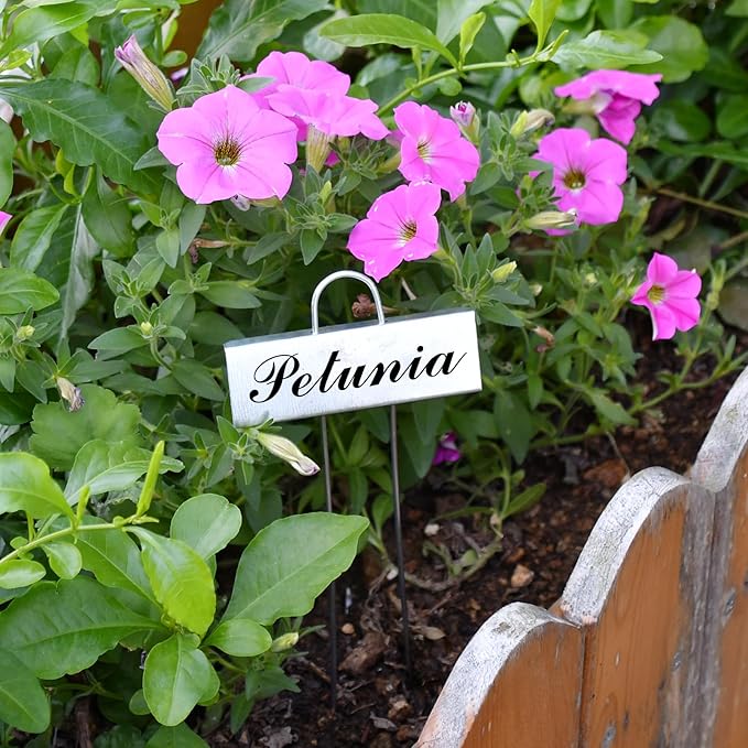 30 Pack Metal Plant Labels for Outdoor Garden Waterproof Plant Markers, Labels Garden Markers for Seedlings Herbs Vegetable Greenhouse Gifts, with Pen