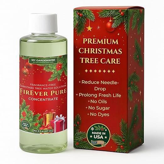 FirEver Pure Christmas Tree Food | Preserver Additive & Season Extender for Live Xmas Trees | Keep It Green, Reduce Needle-Drop | Miracle Freshness (8 oz)
