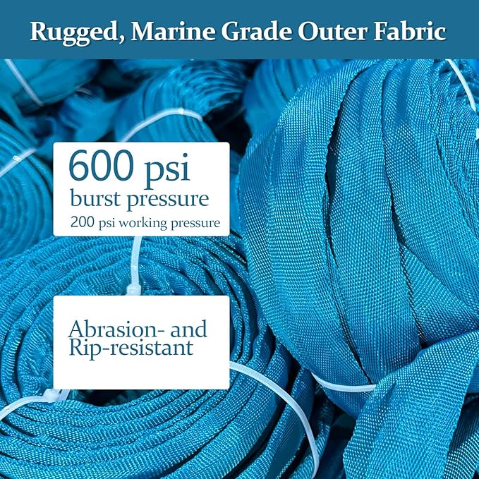 Garden Hose 75ft, Made of TPE(Not PVC), Ultra-Light & Flexible Water Hose with Solid Brass Fittings, Non-Shrinking, Easy to Storage, Drinking Water Safe Material, All-weather, SeaBlue