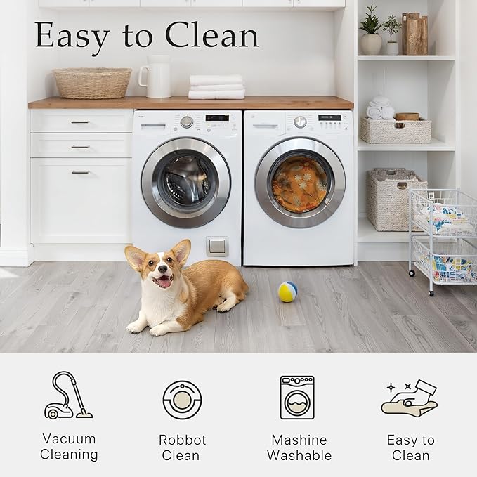 GENIMO Indoor Outdoor Area Rug 8' X 10' Waterproof, Washable Door Mat Non Shedding, Easy Cleaning Floral Outdoor Carpet for Patio, Entryway, Porch, Bathroom, Living Room, Bedroom, Backyard