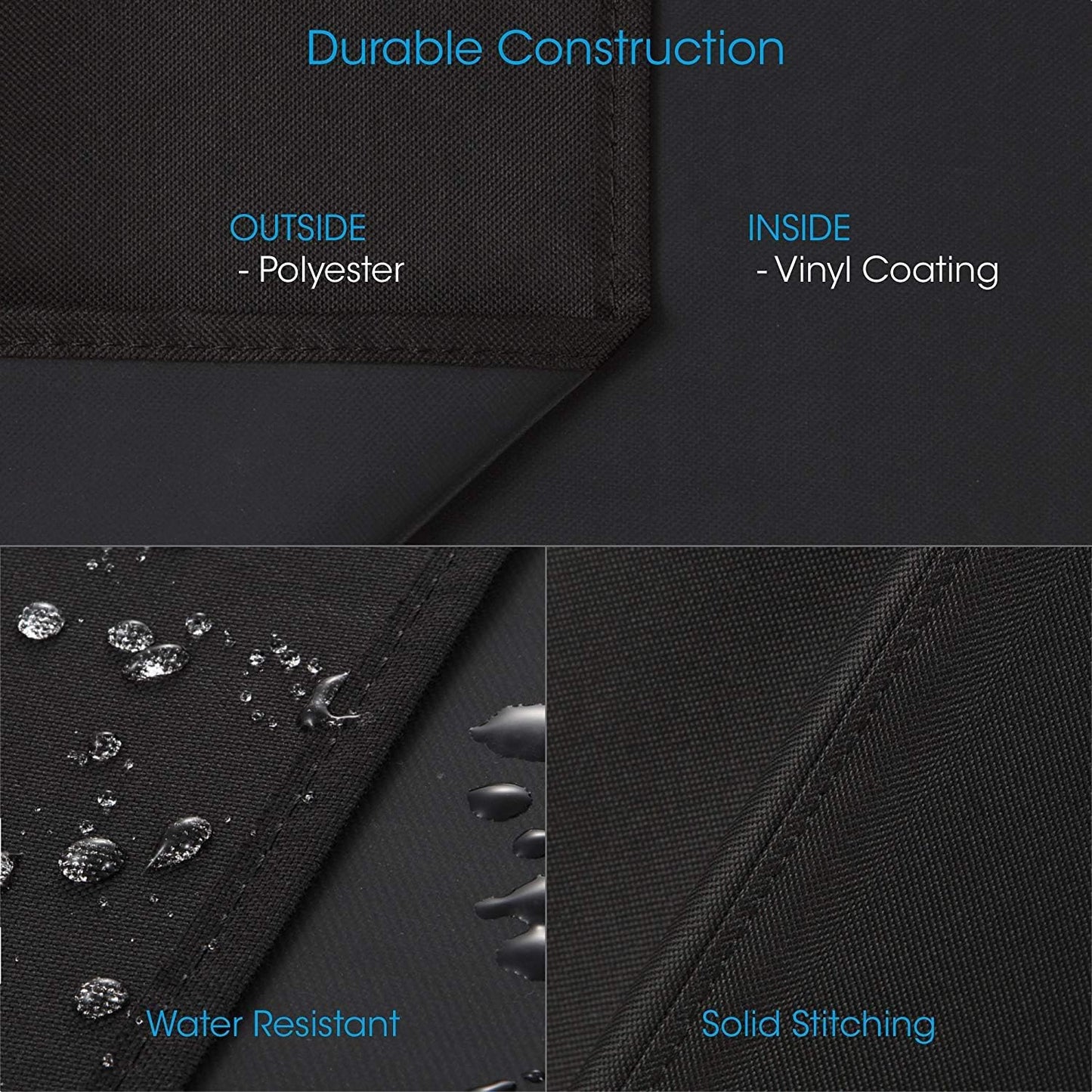 Unicook Grill Cover for Weber Q 100/1000 Q 200/2000 Grills with Q Portable Cart, Compared to Weber 7113, Heavy Duty Waterproof Full Length BBQ Cover, Outdoor Fade Resistant Material, Black