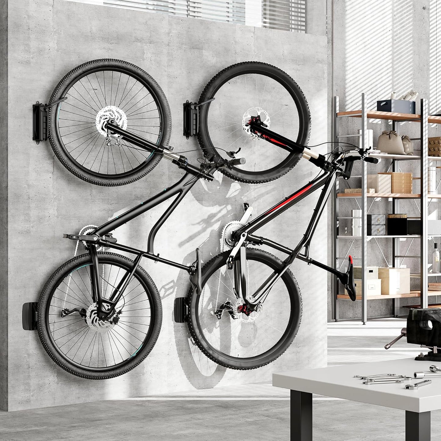 monTEK Swivel Bike Wall Mount β Garage Bike Hanger & Space-Saving Vertical Bike Rack for Garage & Apartment, Sturdy Bike Storage Hook Holds up to 66 lbs, Easy Installation & Scratch-Proof Design