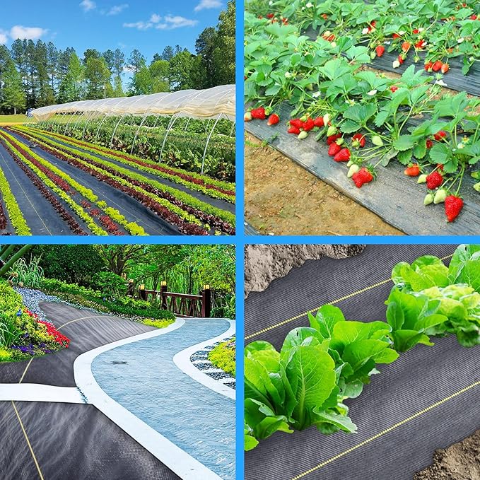 1.3ft x50ft Black Weed Barrier Landscape Premium Fabric-Heavy Duty Woven Ground Cloth with Superior Permeability Weed Control Convenient Design