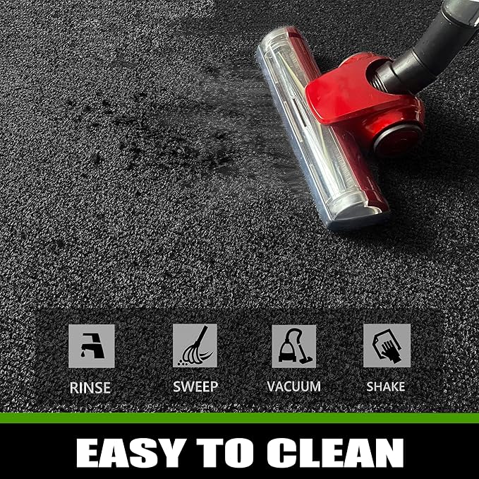 Commercial Grade Entrance Mat 3x6Ft Brush Step Entrance Rug with Striped Pattern&Rubber Border Indoor Outdoor Low Profile Rubber Entrance Carpet Mat for Hallway,Home,High Traffic Area