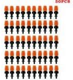 FADDARE 50pcs Garden Irrigation Misting Dripper Set, Adjustable Flow, Black+Orange, Engineering Plastics
