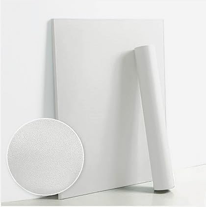 Dimoon 118''x15.7'' White Skin Peel and Stick Wallpaper Contact Paper Modern Self Adhesive Wall Paper Removable Renter Friendly Textured Solid Color Cabinet Vinyl Roll (118''x15.7'',White Skin)