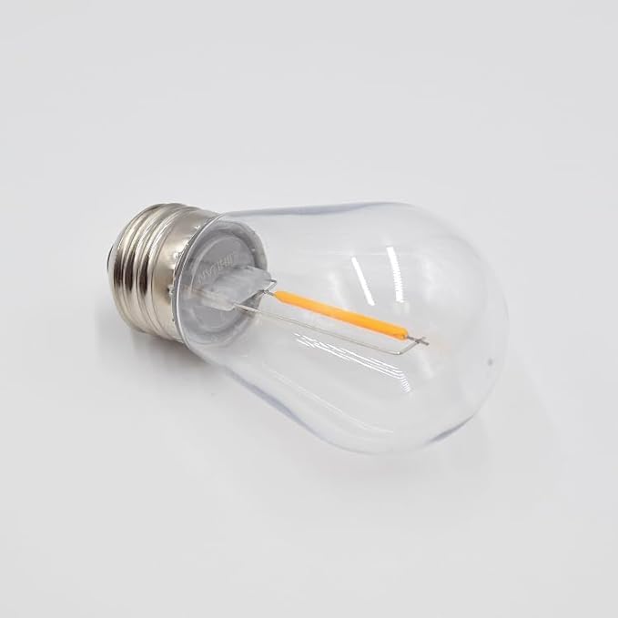 Hometown Evolution, Inc. E26 Commercial String Lights with 16 Gauge Wire (S14 LED Plastic, 50 Foot 25 Socket)