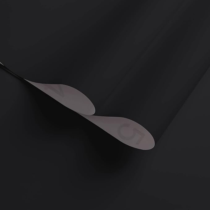 Dimoon 118''x15.7'' Black Skin Peel and Stick Wallpaper Contact Paper Modern Self Adhesive Wall Paper Removable Renter Friendly Textured Solid Color Cabinet Vinyl Roll (118''x15.7'',Black Skin)