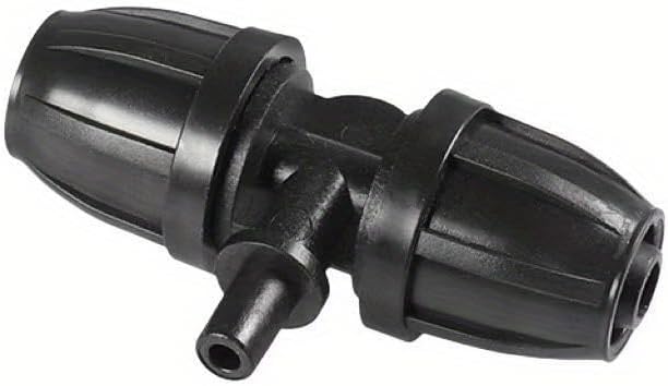 10PCS 5/16 Inch Irrigation Fittings For (5/16" ID X0.43-0.47" OD) Tubing- 1/4 inch Irrigation Tubing, Anti-Drop Locked Barbed Reducing Tee For Drip Hose (BLACK)