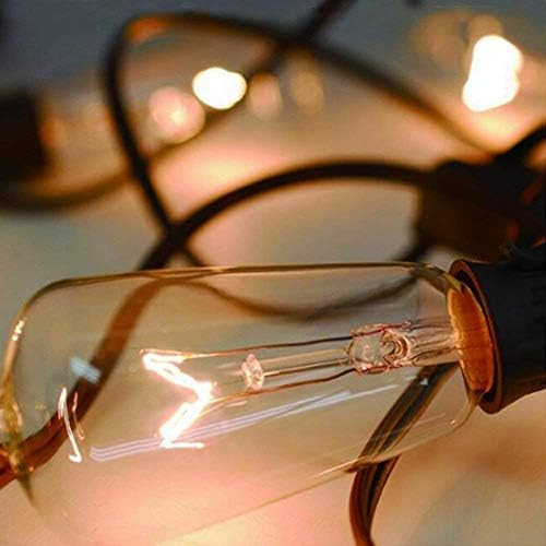 GOOTHY 20Ft Outdoor String Lights with 22 Edison Bulbs(2 Spare), 7W E17 Intremediate Base ST40 Vintage Outdoor Patio Lights Waterproof UL Listed for Bistro Garden Backyard Party Wedding Decor-Black