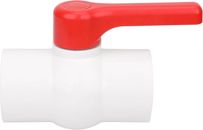 2-1/2" PVC Ball Valve Water Pipe Shut-off Valve Socket with Red T-Handle for Cold Water Supply lines, Irrigation Pipe fitting System(Socket x Socket), 2.50" PVC Water Shut-off Valves Fitting, SCH40
