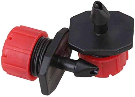 Drip Irrigation Kit Adjustable Drip Irrigation Dripper, Drip Irrigation Tee Rod Connector, Lawn and Herb Garden Irrigation Hose Fitting Sprinkler Irrigation System / 50 Pairs(Black+ Red)