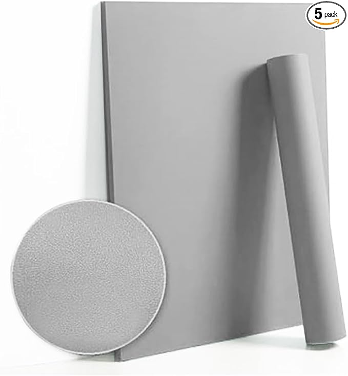 Dimoon 236''x17.7'' Grey Peel and Stick Wallpaper Contact Paper Modern Self Adhesive Wall Paper Removable Renter Friendly Textured Solid Color Shelf Cabinet Vinyl Roll (236''x17.7'',Grey)