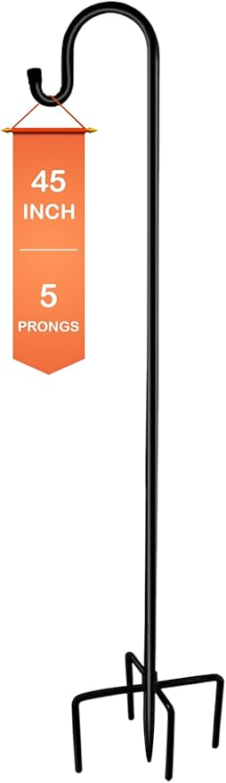 Ottsuls Shepherd-Hooks Adjustable for Bird-Feeder Lantern Plant-Hook Garden-Stake - Plant Stand Hanger for Outdoor Flower Basket, Bird Feeder Hanger Weddings Decor